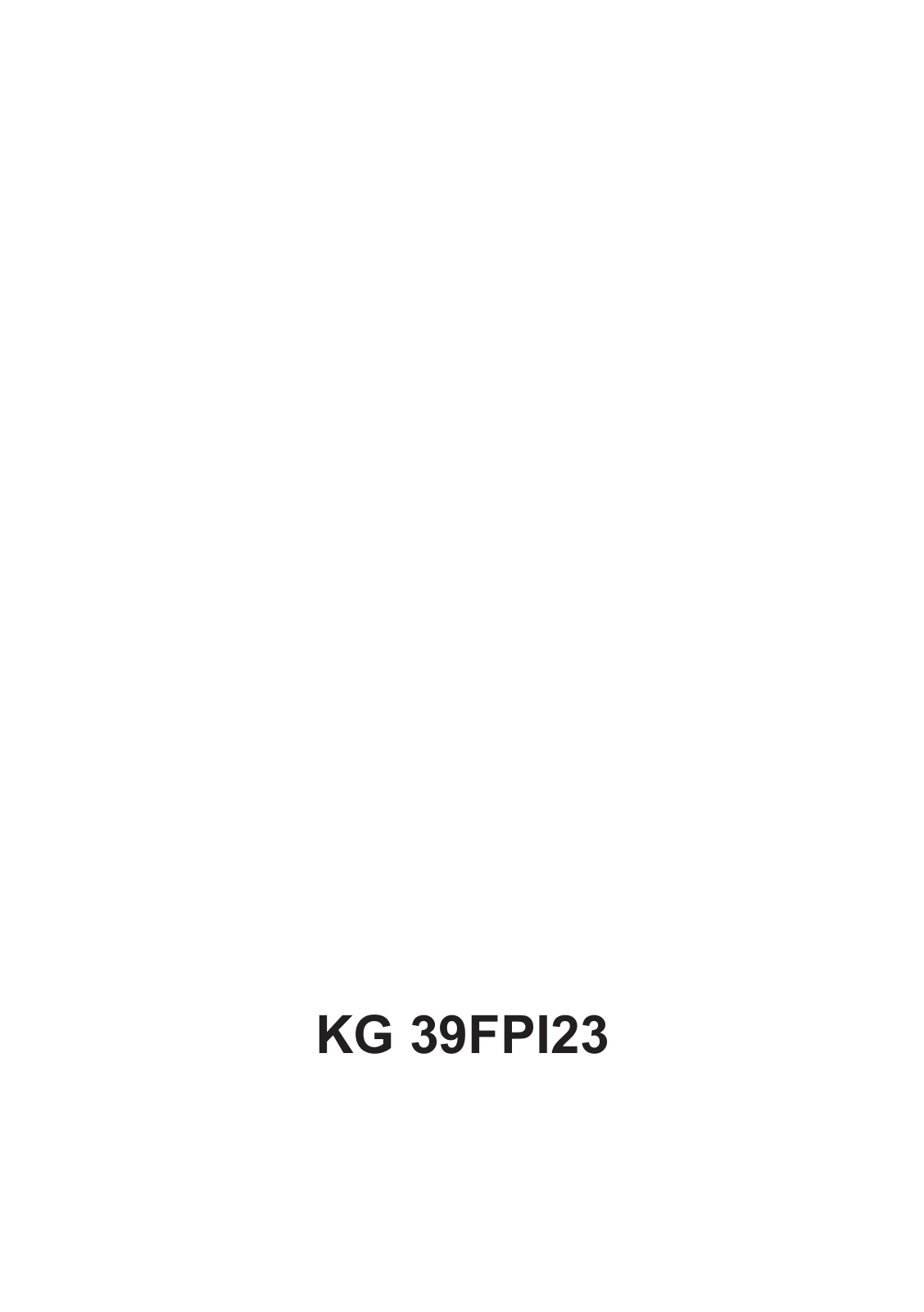 Siemens KG39FPI23 User Manual