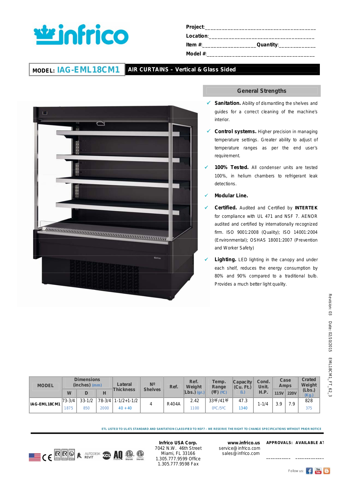 Infrico IAG-EML18CM1 User Manual