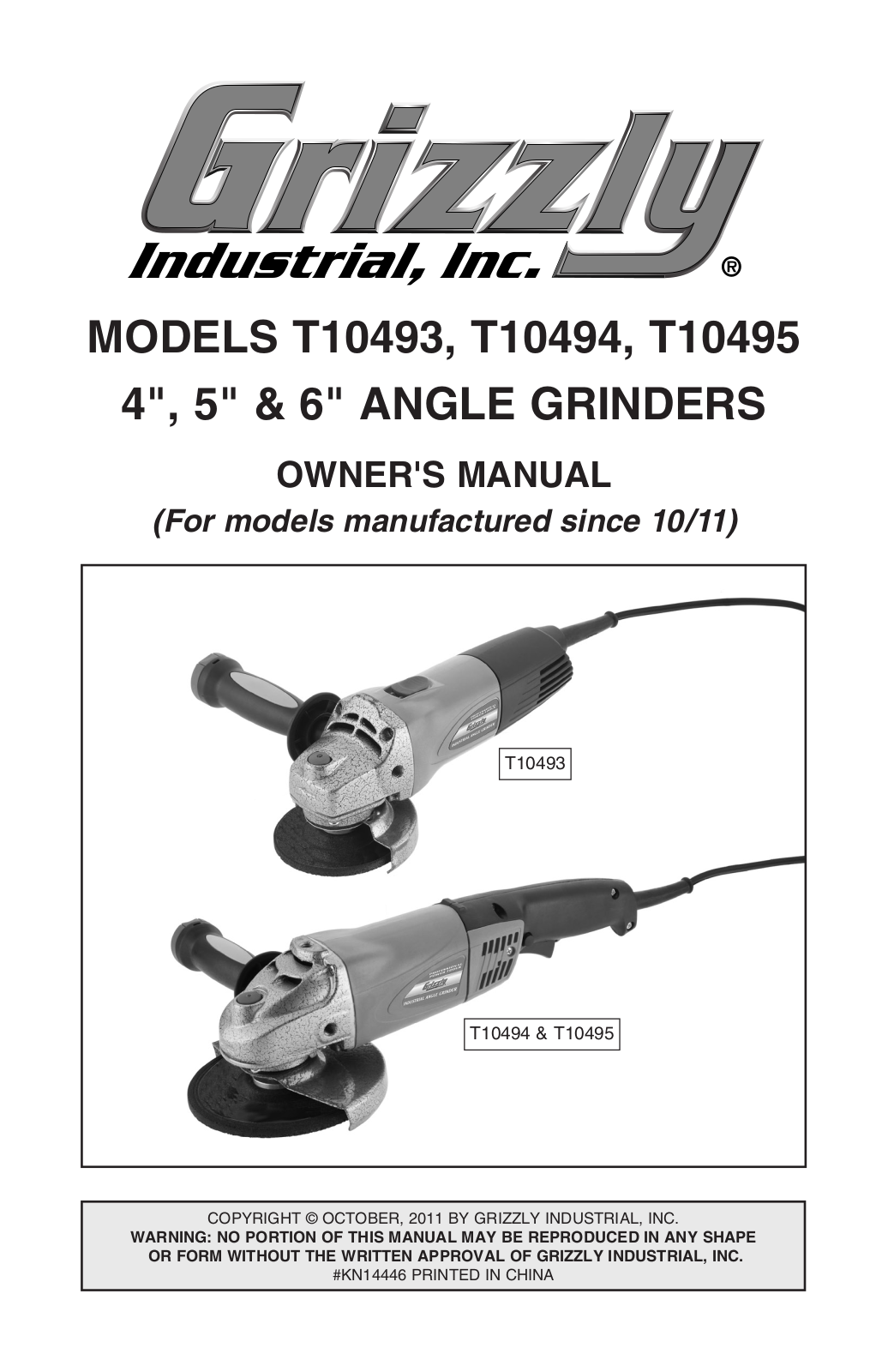 Grizzly t10493 User Manual 2