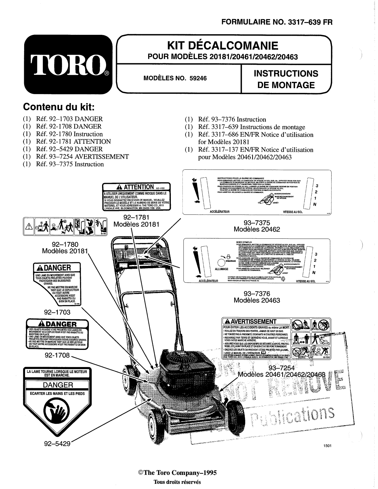 Toro 59246 Installation Instructions