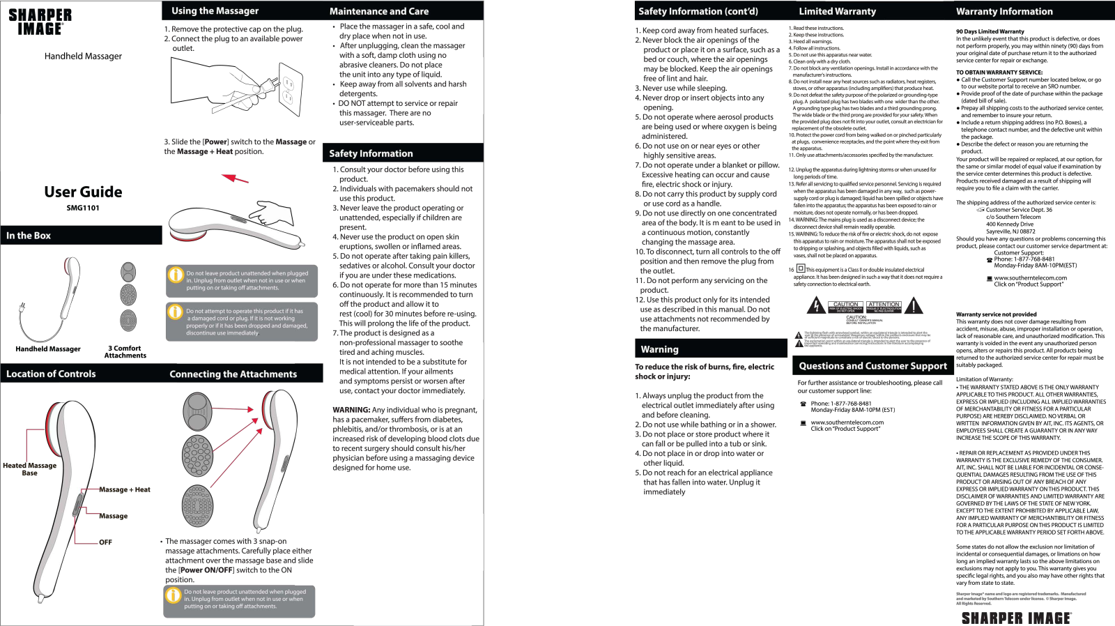 Sharper image SMG1101 User Manual