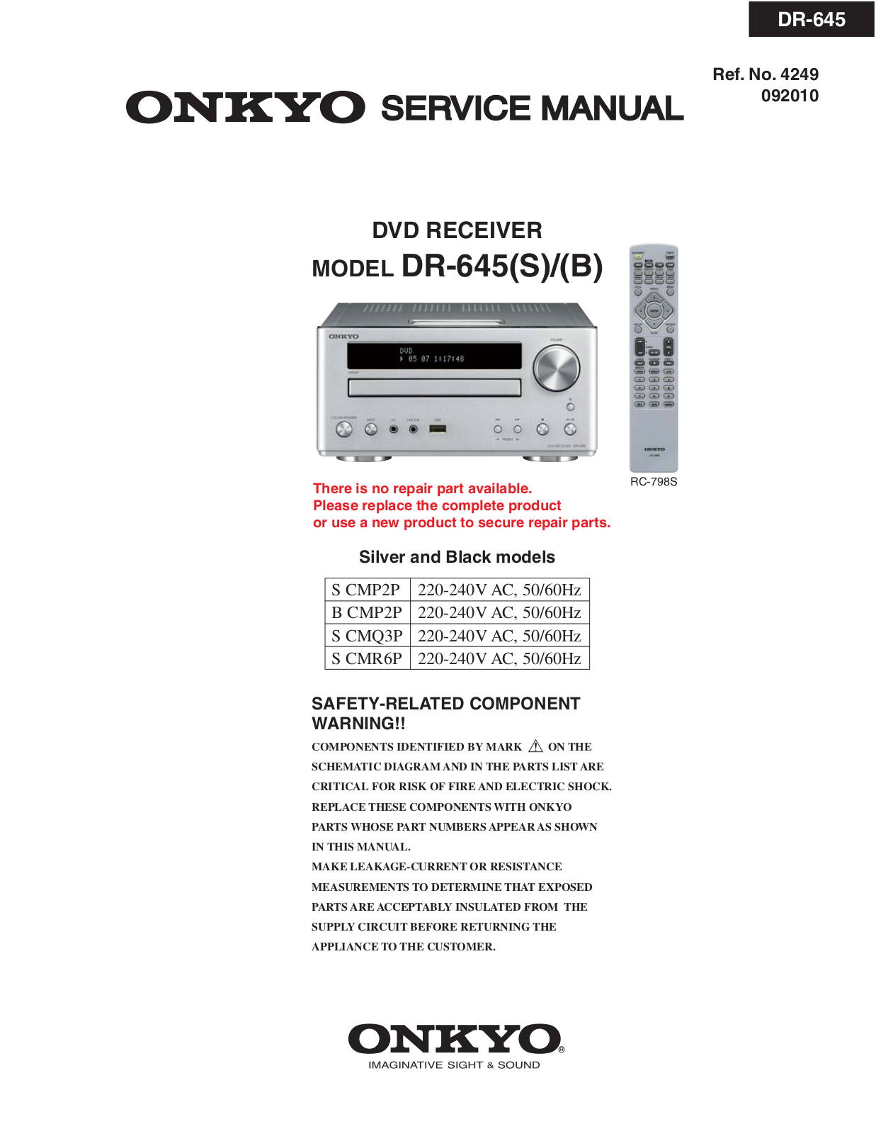 Onkyo DR-645 Service Manual