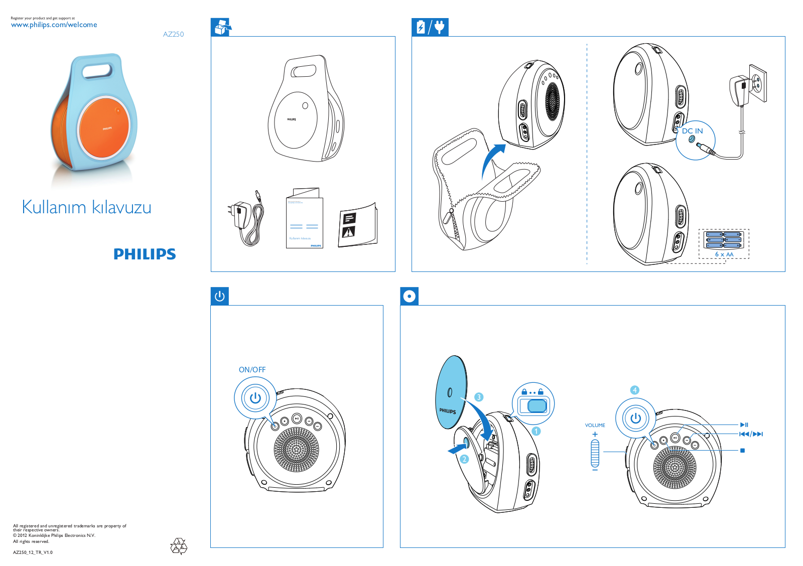 PHILIPS AZ250 User Manual