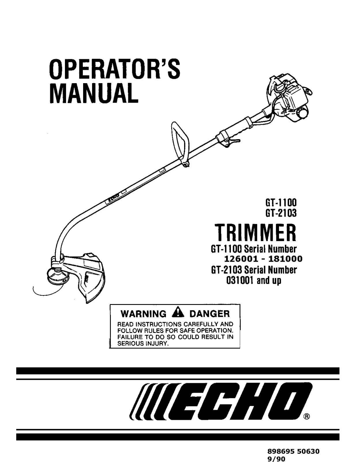 Echo GT-1100, GT-2103 User Manual