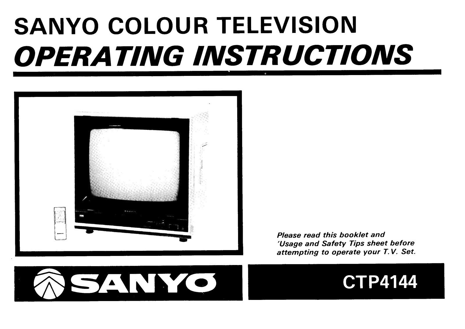 Sanyo CTP4144 Instruction Manual