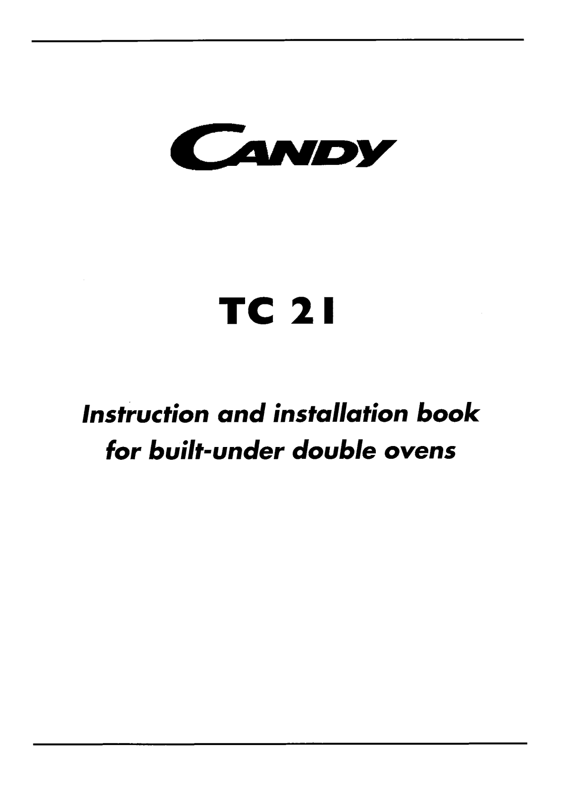 Candy FO TC 21 X User Manual