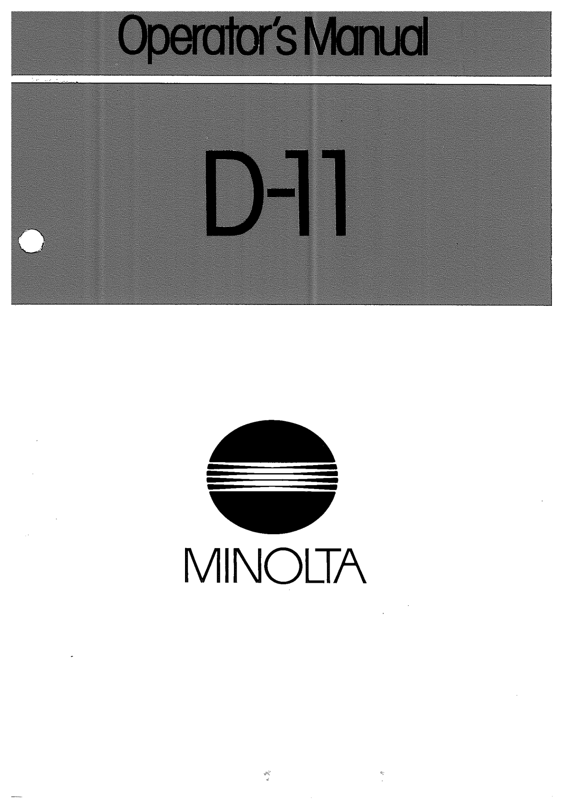 Konica Minolta D-11 User Manual