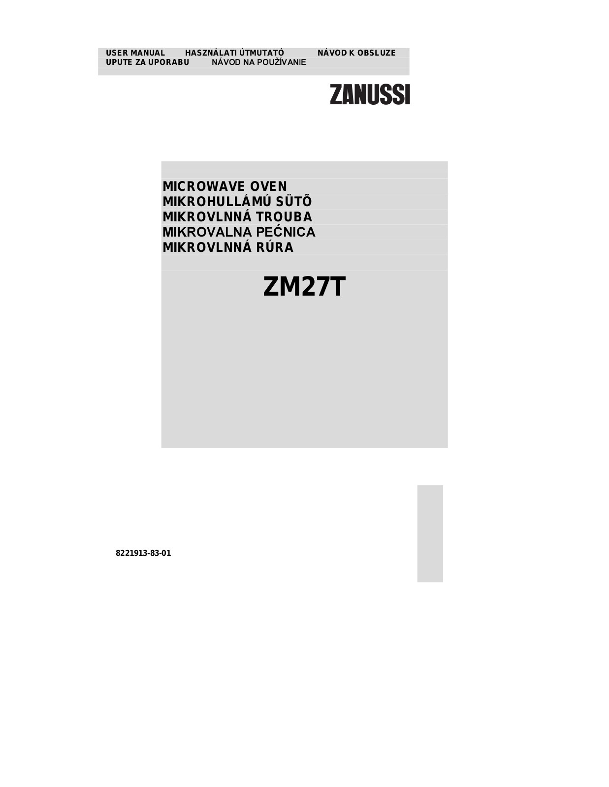 Zanussi ZM27T User Manual