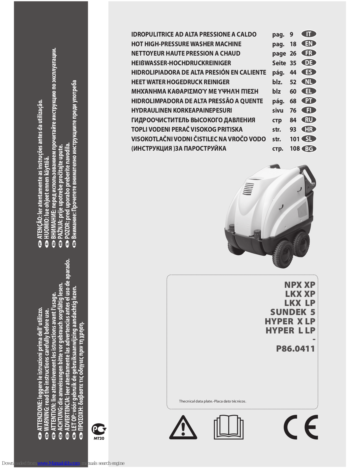 SUNDEK NPX XP, SUNDEK 5, LKX XP, HYPER X LP, LKX LP Translation Of The Original Instructions