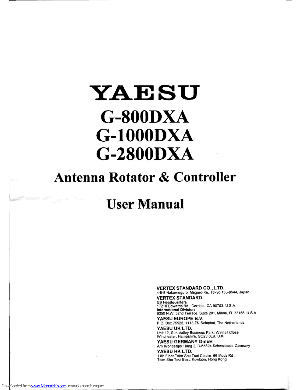 Yaesu G-800 User Manual