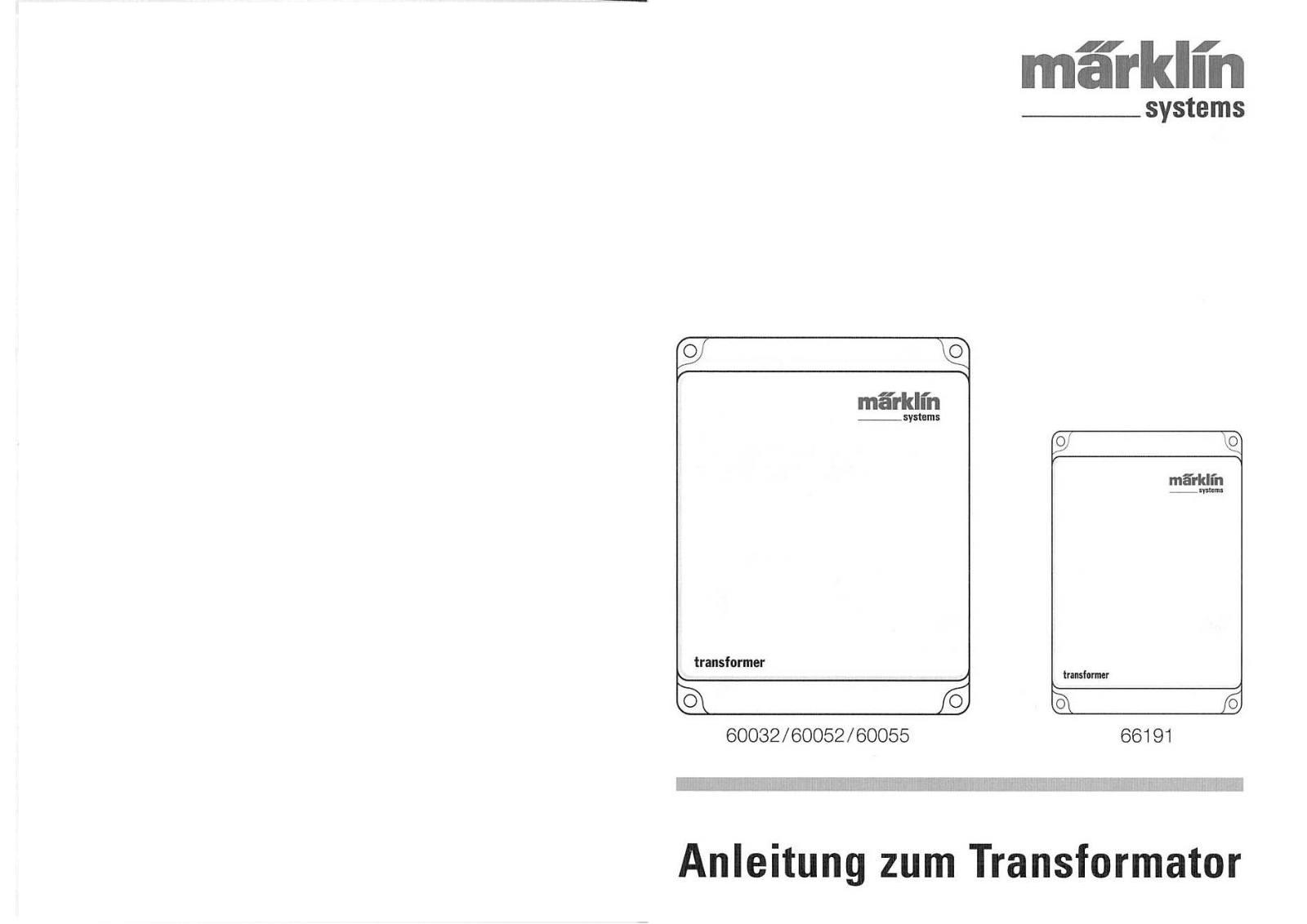 Märklin 60032, 60052, 60055, 66191 User manual