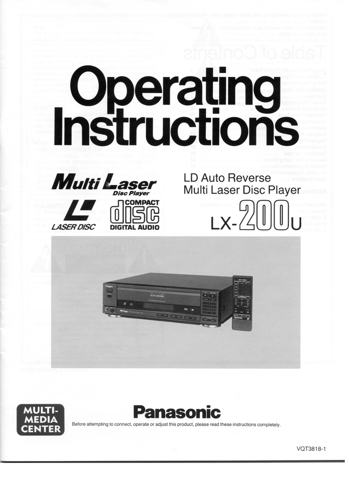 Panasonic LX-200U User Manual