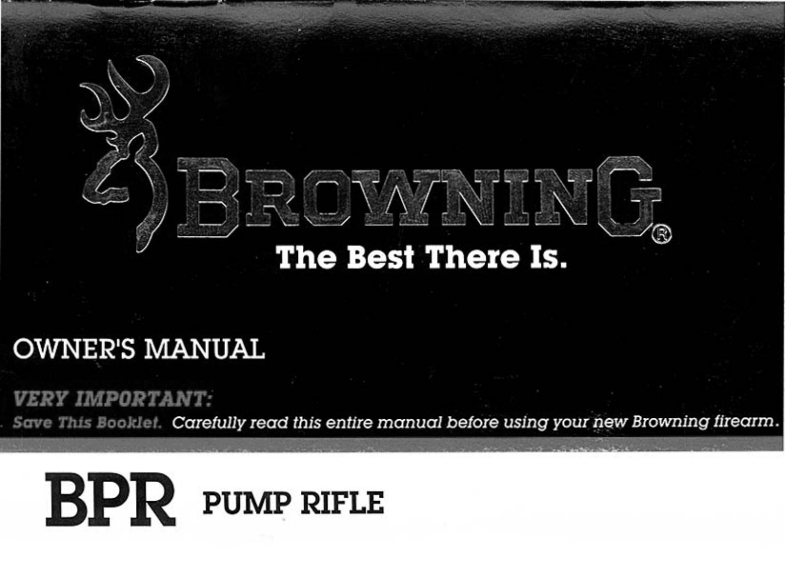 Browning BPR PUMP RIFLE User Manual