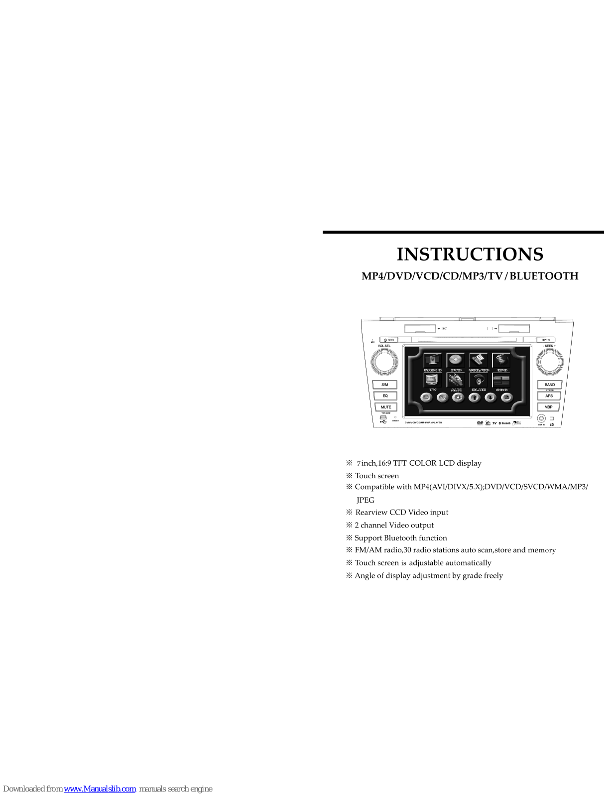 Eonon E1062 Instructions Manual