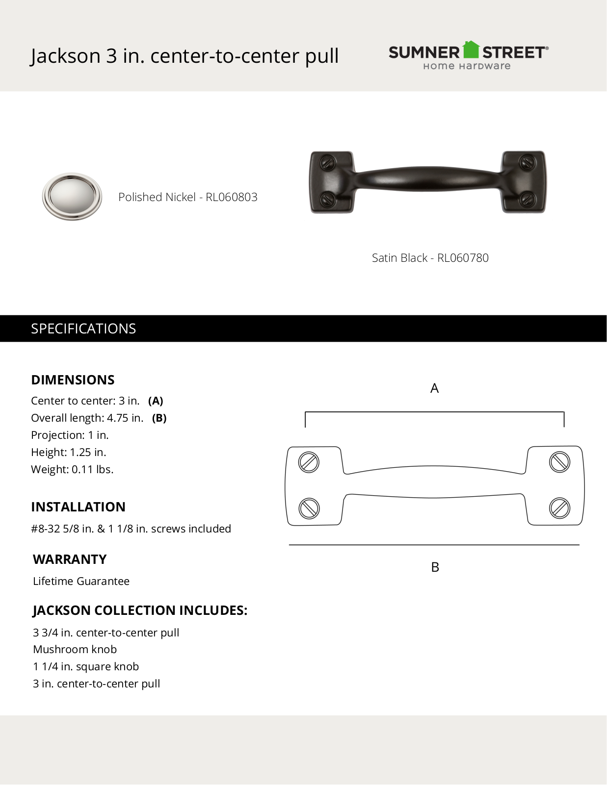 Sumner Street Home Hardware CTHD1043 Specifications - ManualMachine.com