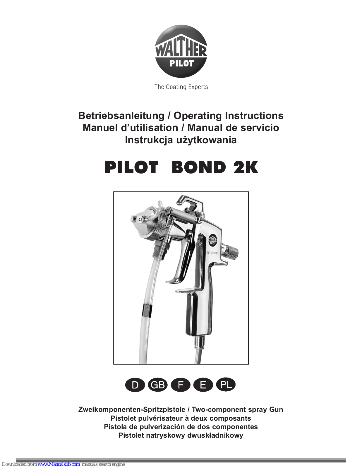 Walther PILOT BOND 2K Operating Instructions Manual