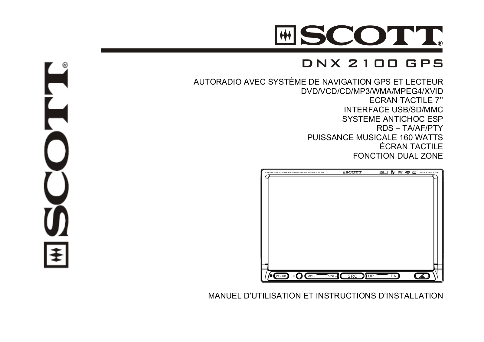 SCOTT DNX 2100 GPS Instruction Manual