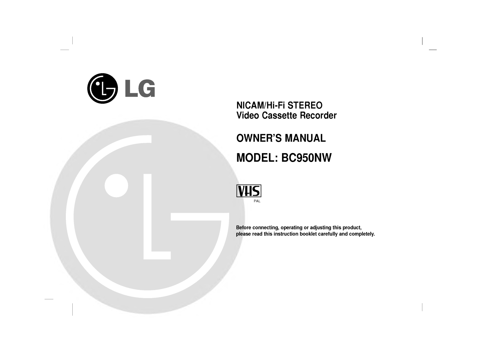 LG BC950NW User Manual
