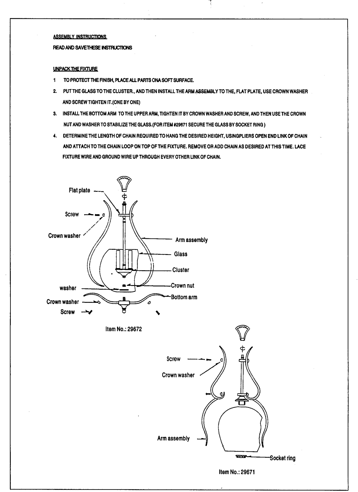 Triarch 29672, 29671 User Manual