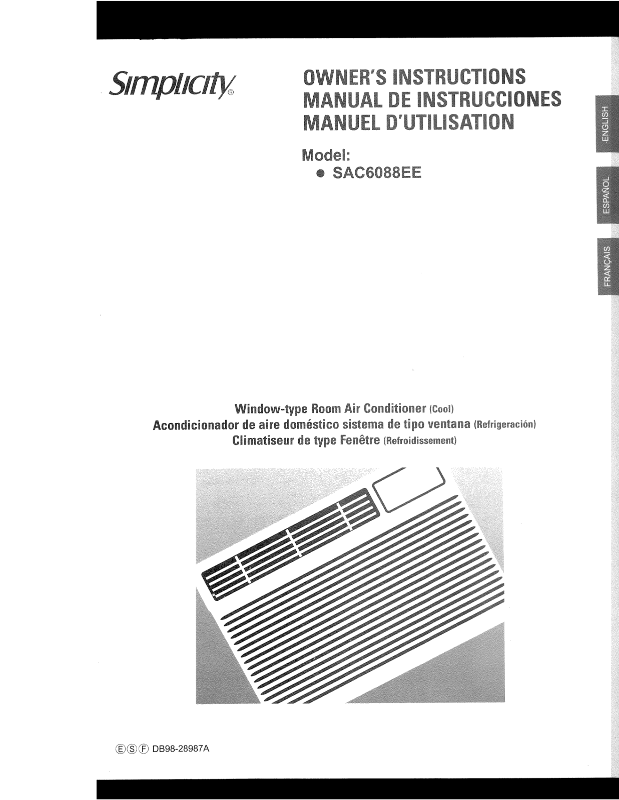 Danby SAC6088EE Owner's Manual