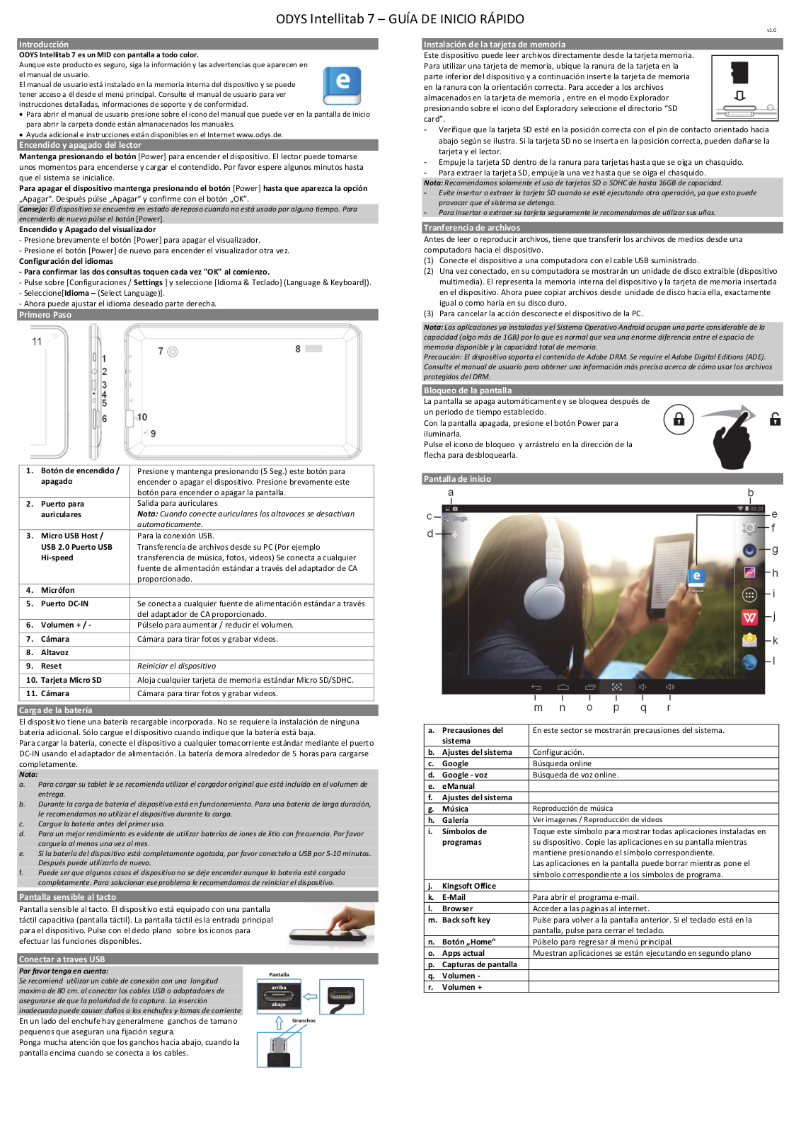 Odys Intellitab 7 User guide