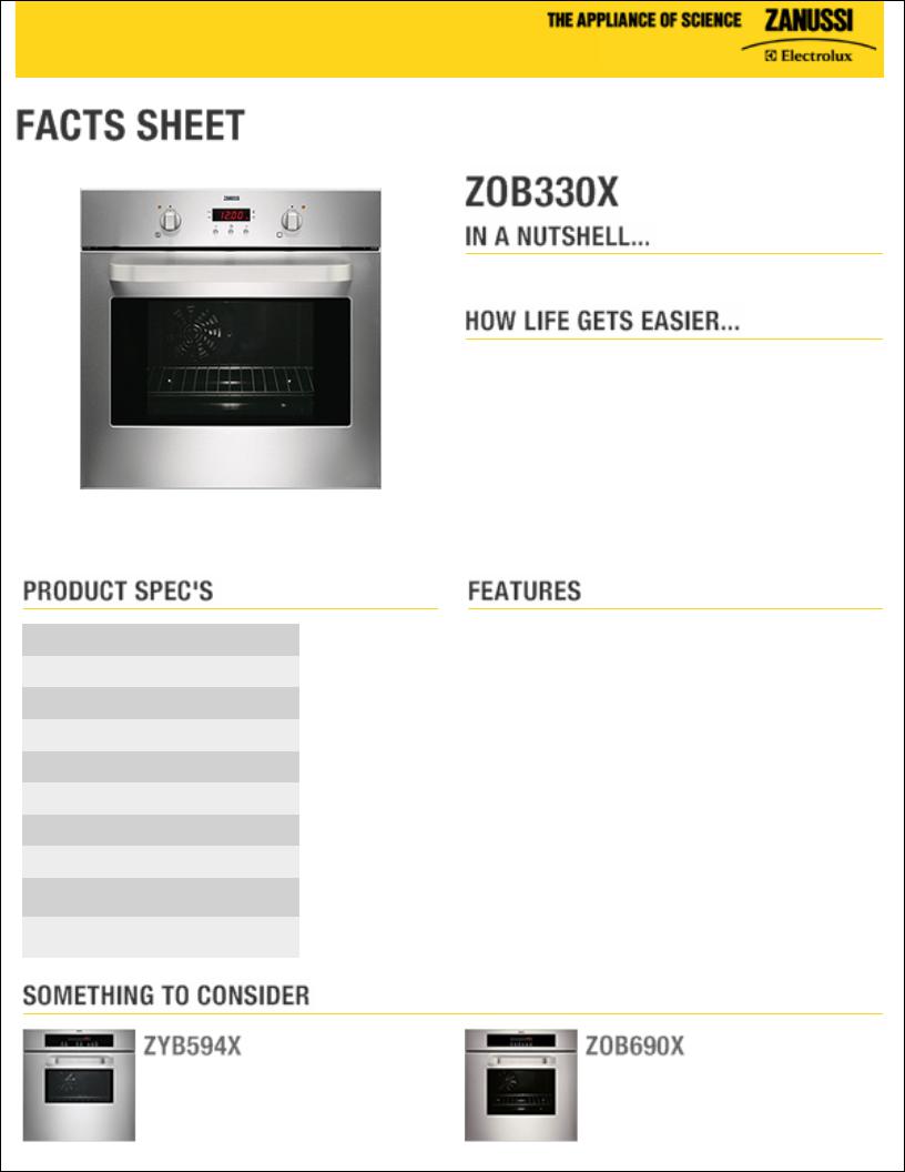 Zanussi ZOB330X User Manual