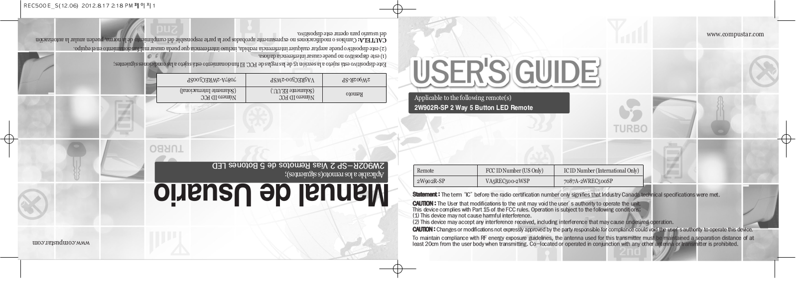 CompuSTAR RF-P2W902-SP User Manual