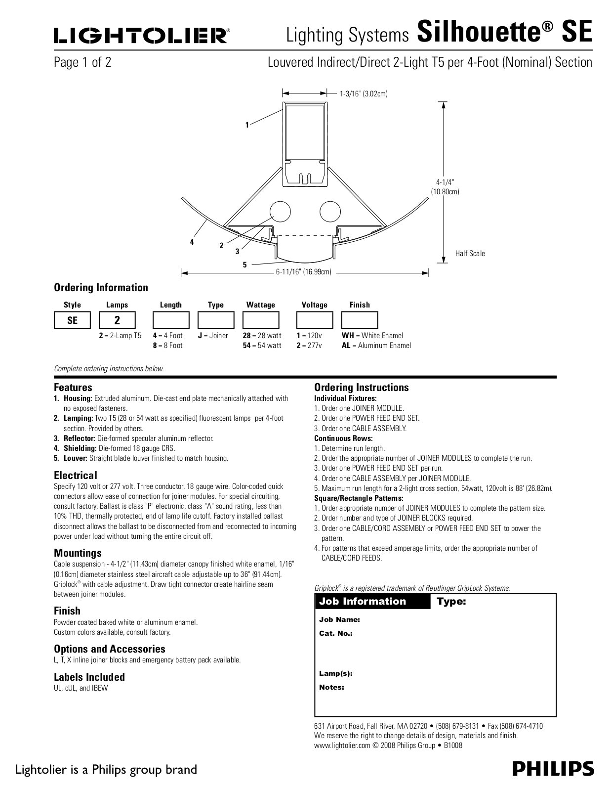 Lightolier Silhouette SE User Manual