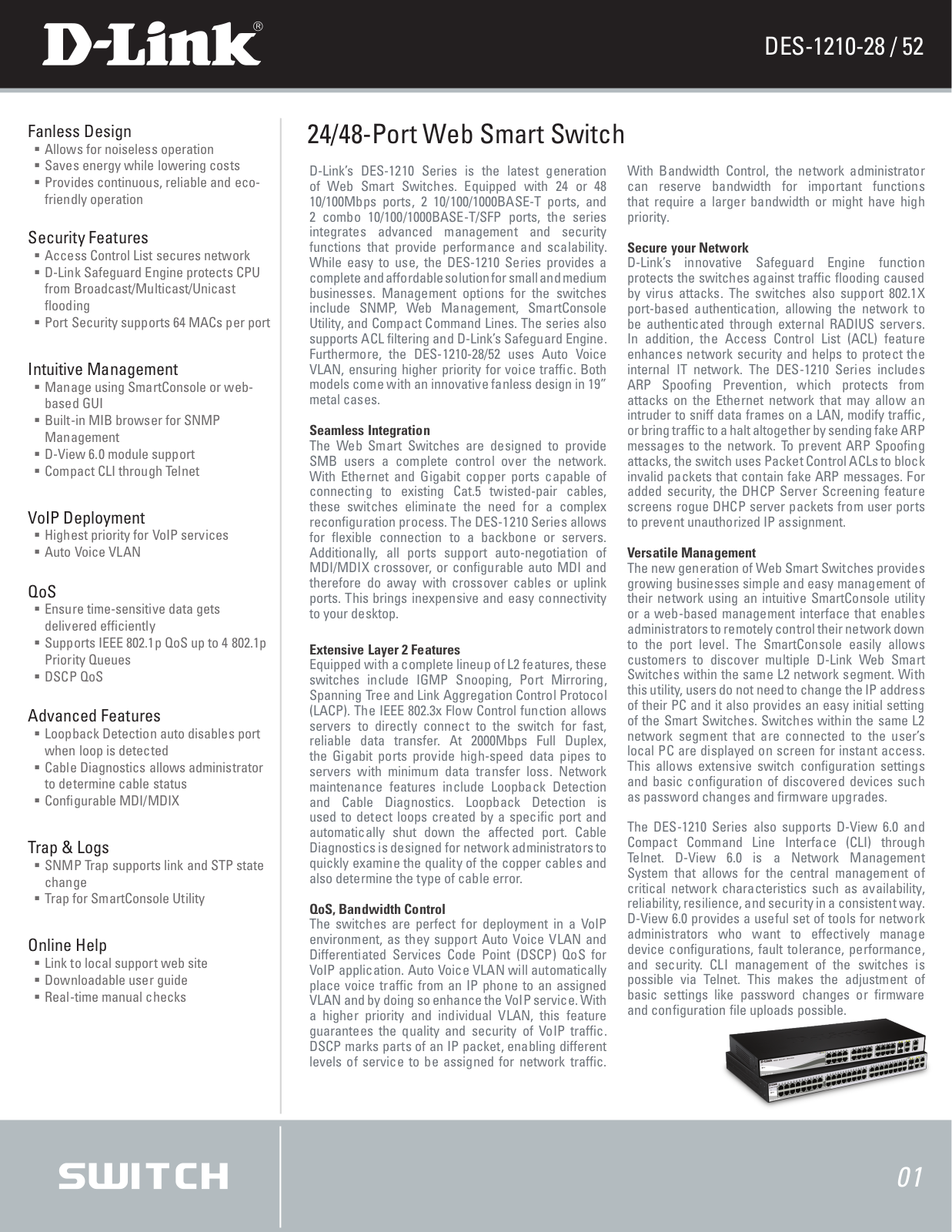 D-link DES-1210-52 BROCHURE