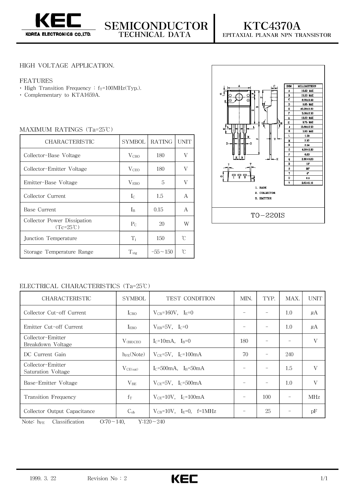 KEC KTC4370A Datasheet