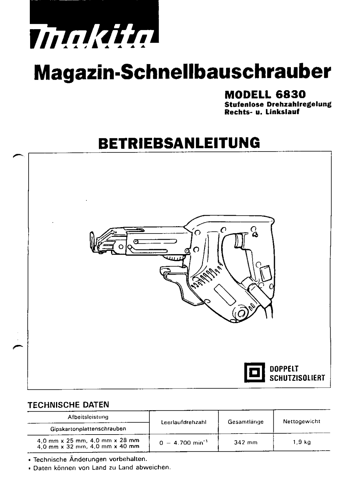 Makita 6830 User Manual