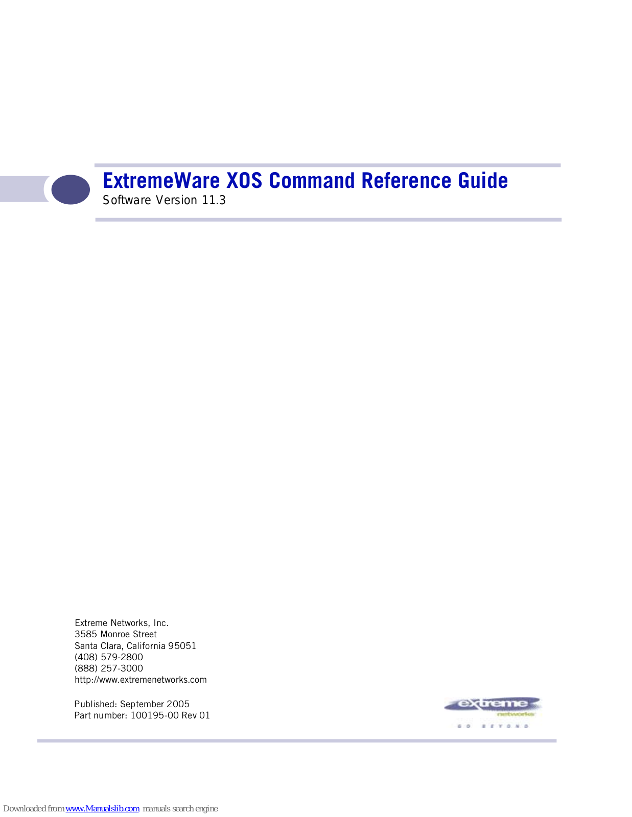 Extreme Networks ExtremeWare XOS, ExtremeWare XOS 11.3 Command Reference Manual