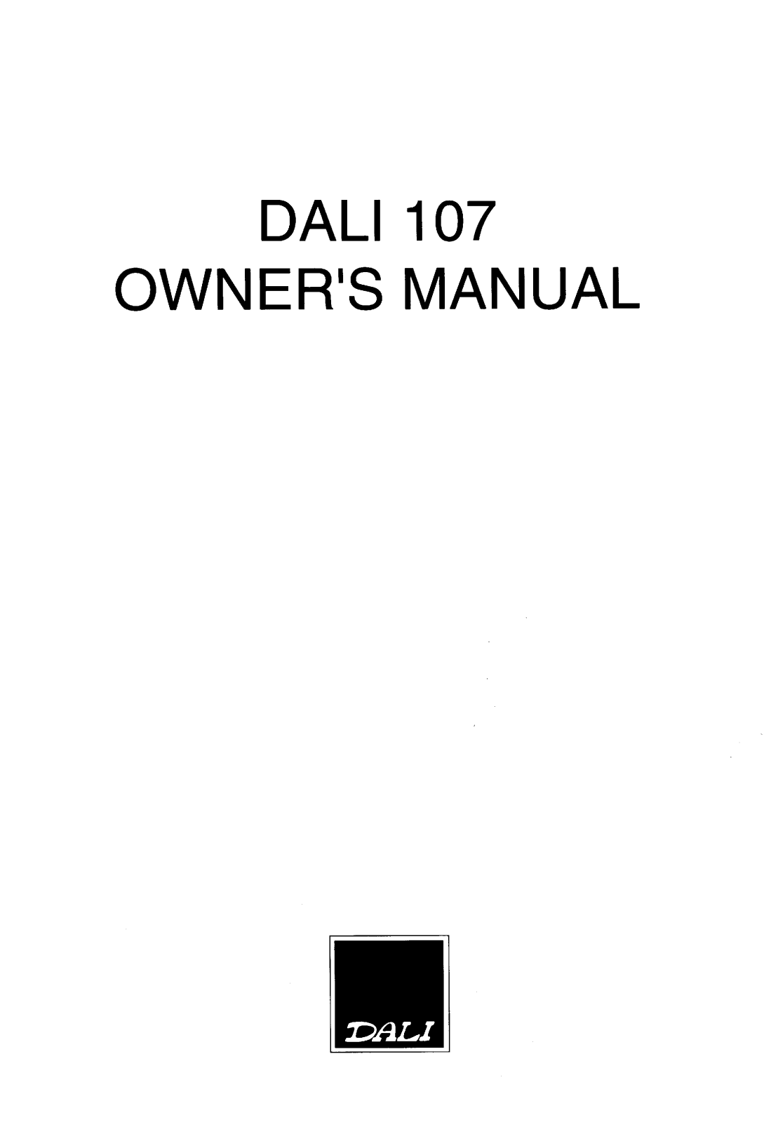 DALI 107 Owner's Manual