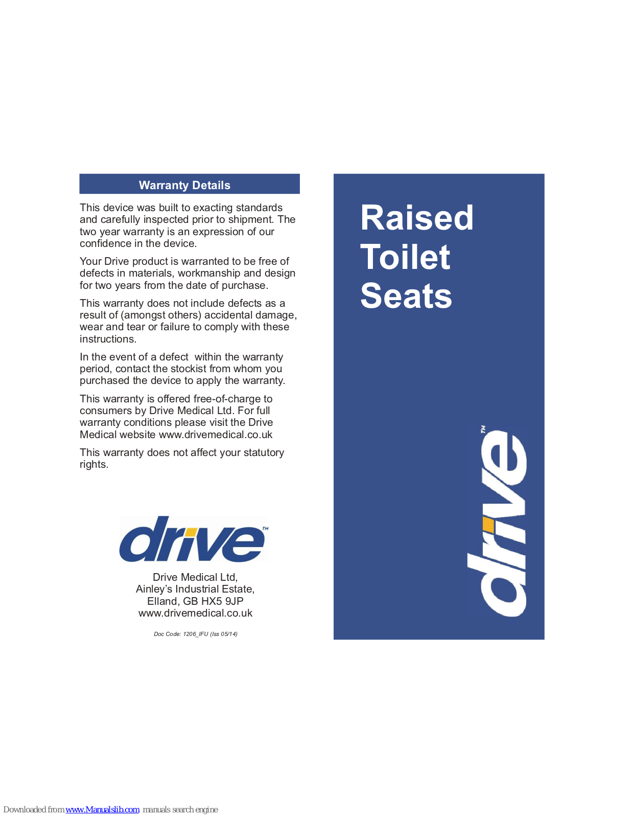 Drive Raised Toilet Seat User Manual