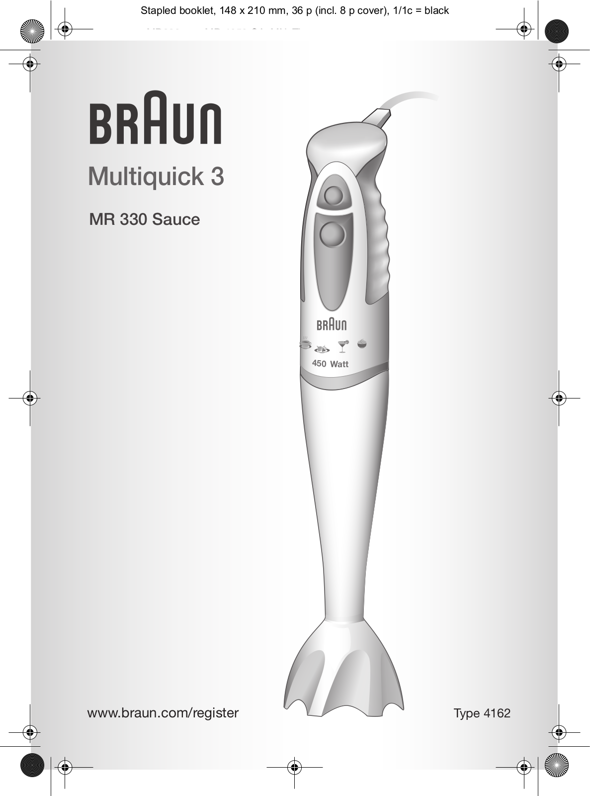 Braun MR330 User Manual