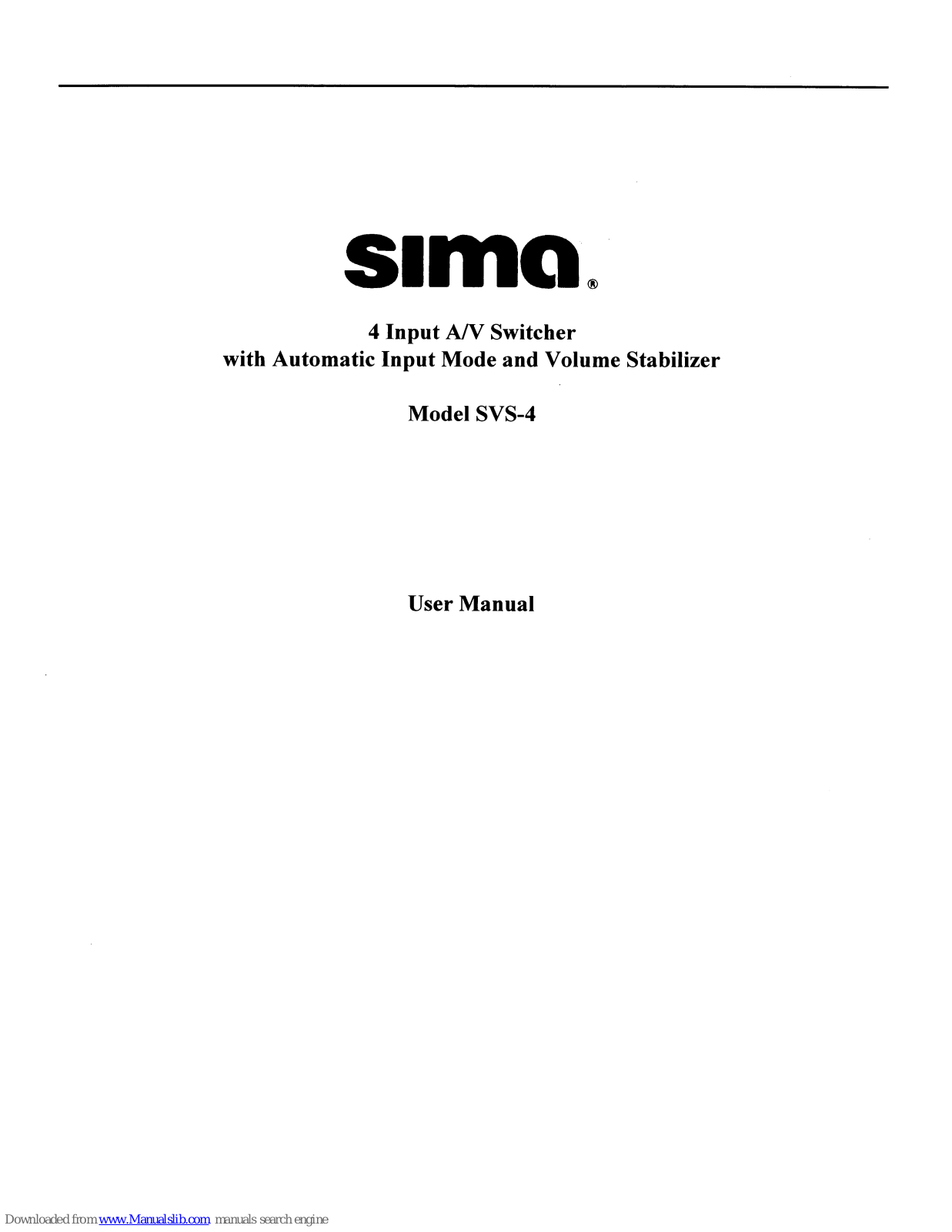 Sima svs-3 User Manual - ManualMachine.com