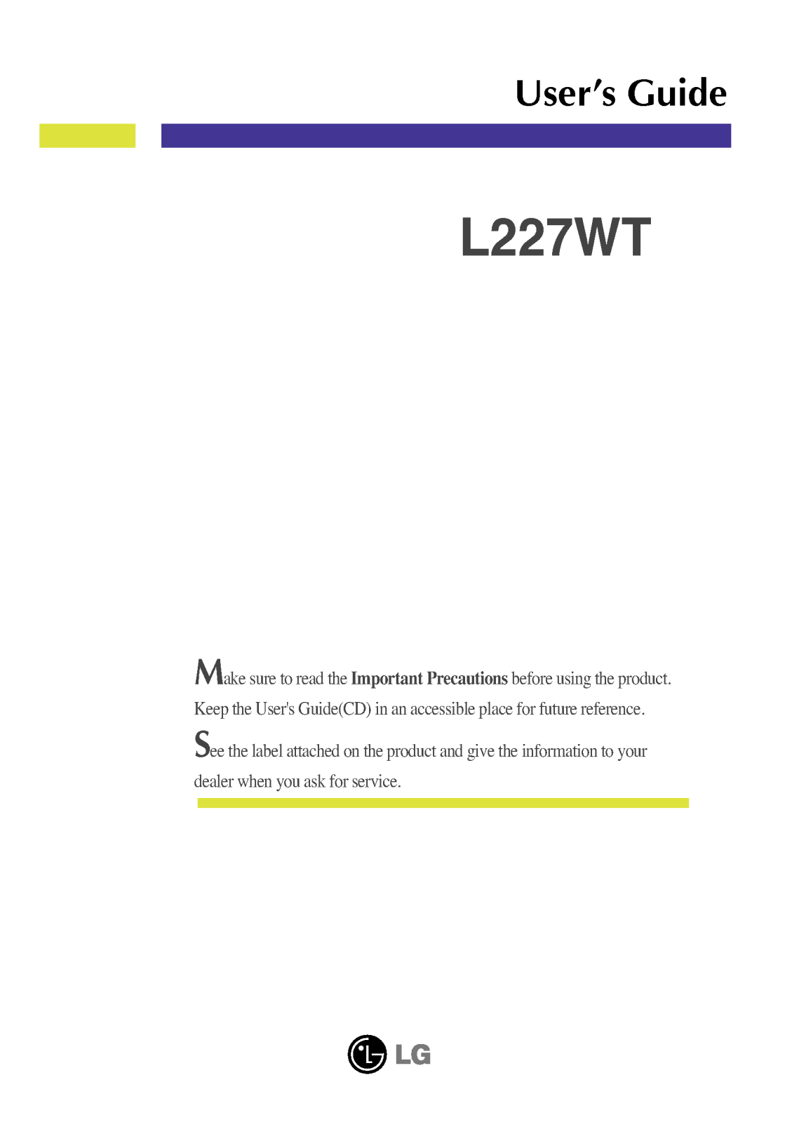 LG L227WTG-PF User Manual