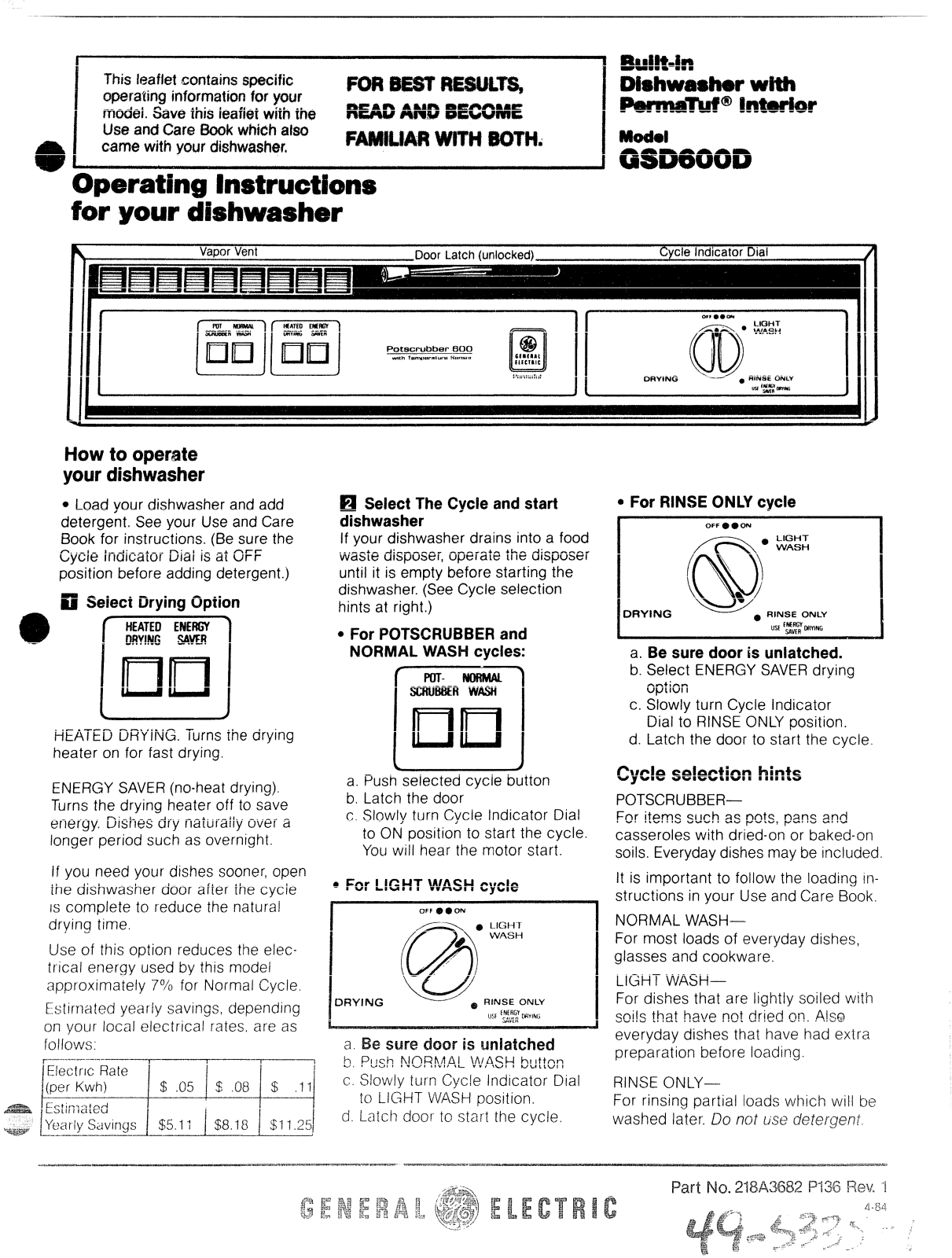 GE GSD600D Operating Instructions - ManualMachine.com
