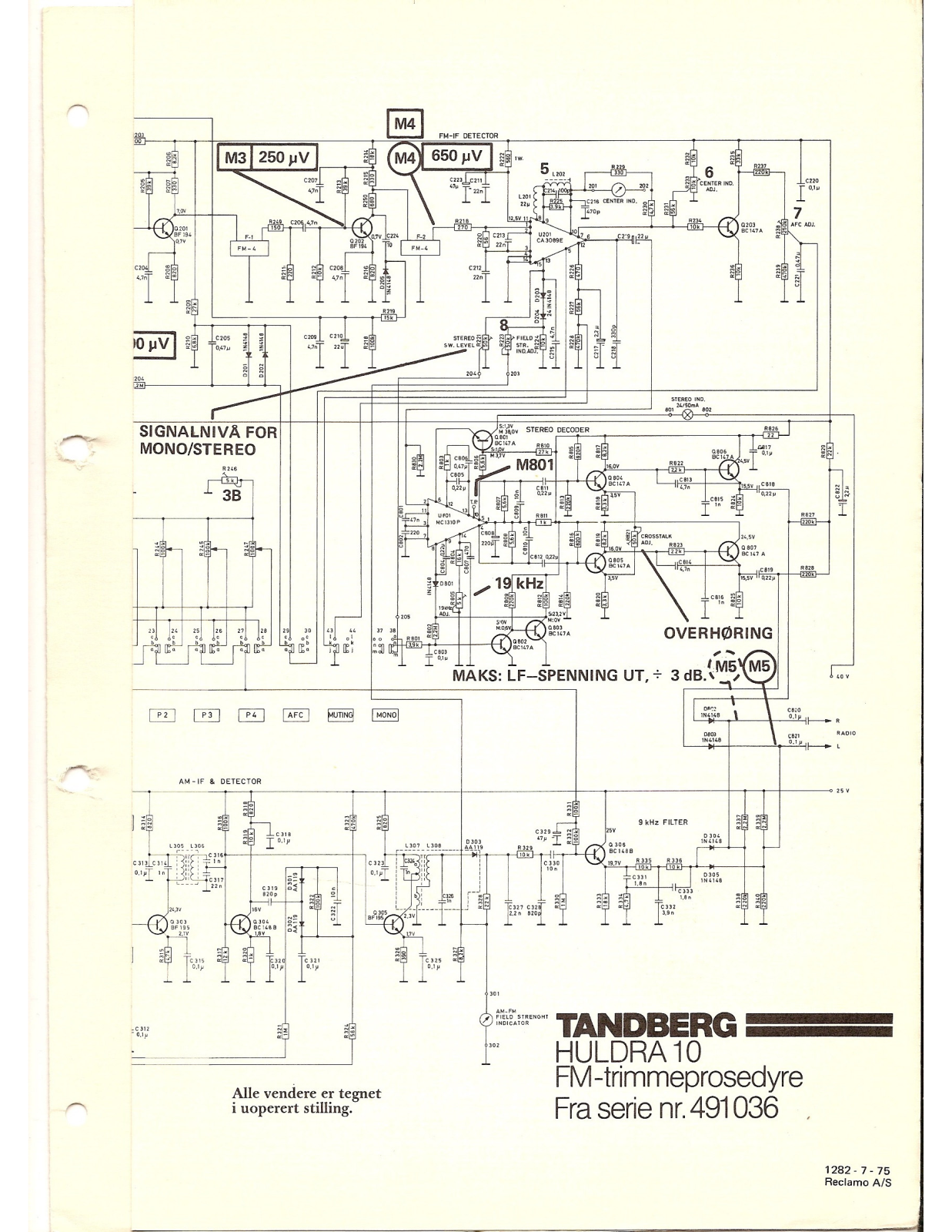 Tandberg Huldra 10 Schematic