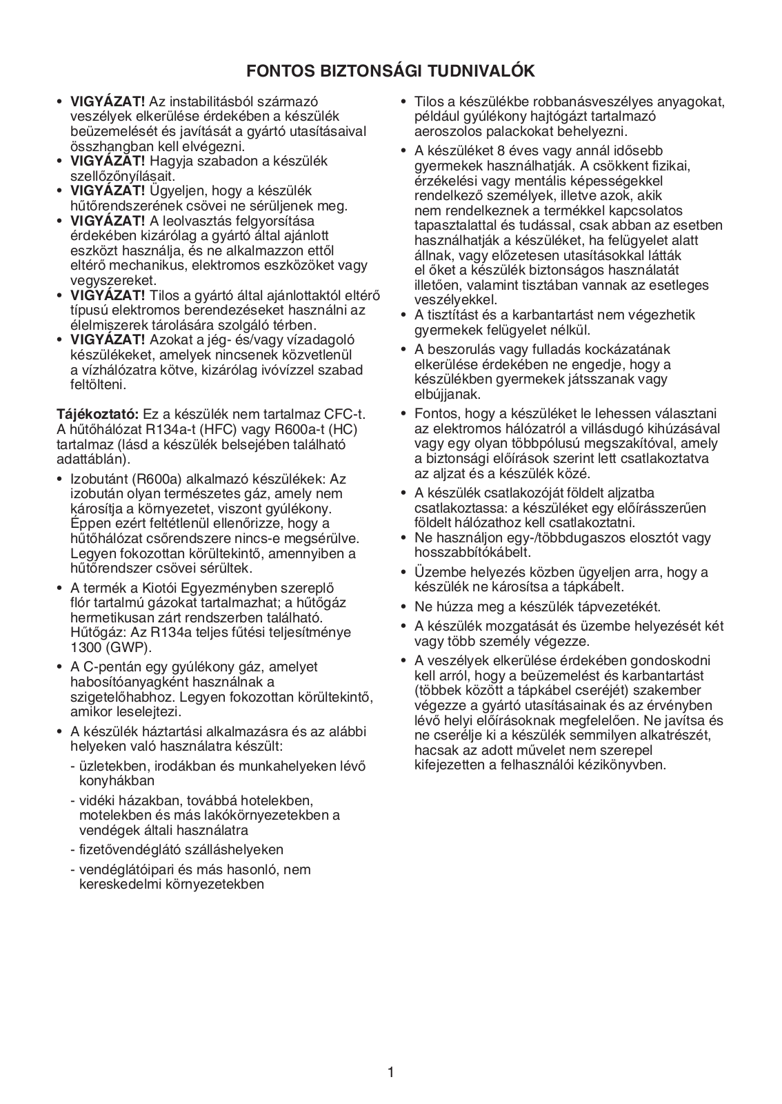 HOTPOINT/ARISTON T 16 A1 D/I, T 16 A2 D S/HA, T 16 A1 D S/HA, T 16 A1 D/HA.1, T 16 A1 D S/I User Manual