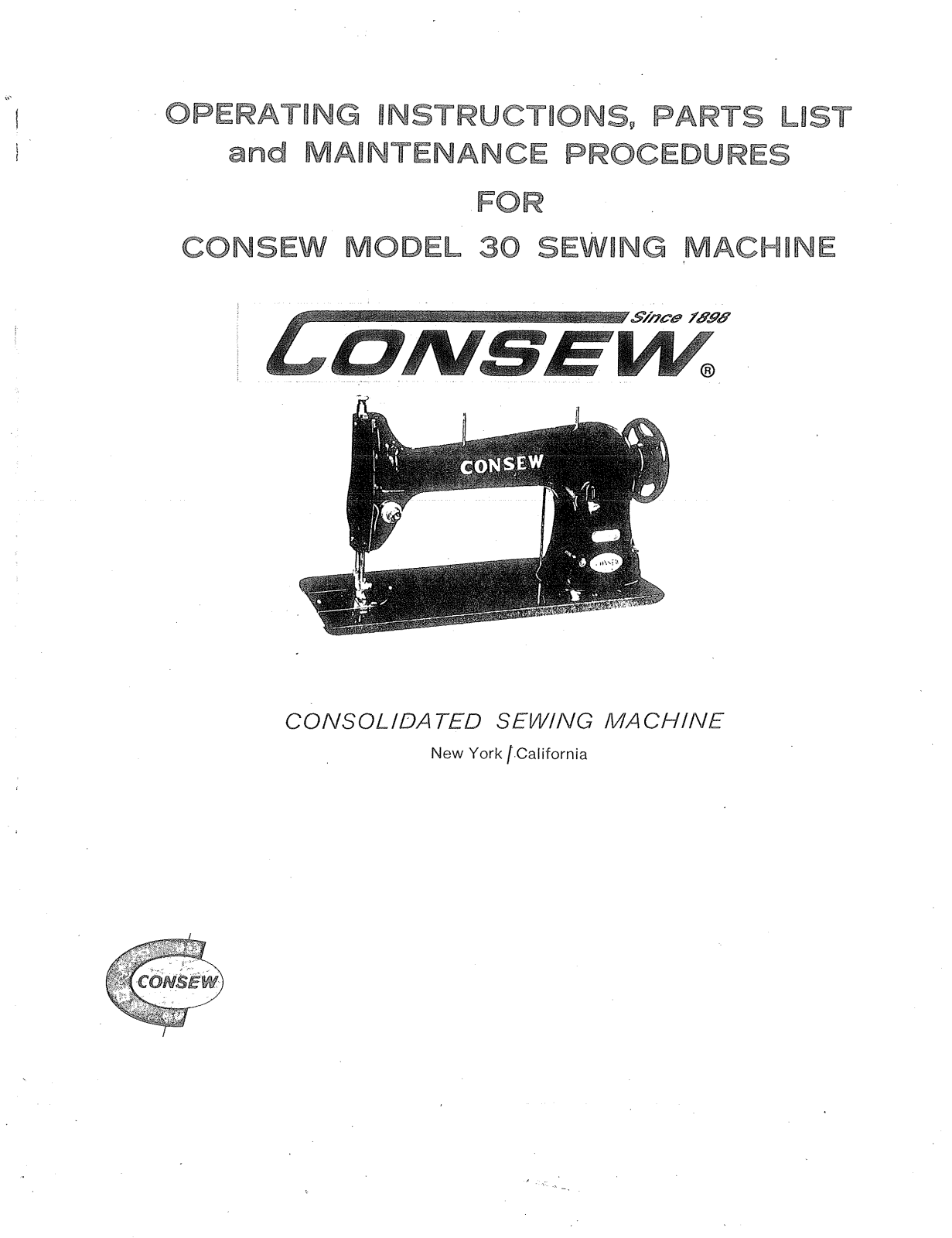 CONSEW 30 Operating Instruction