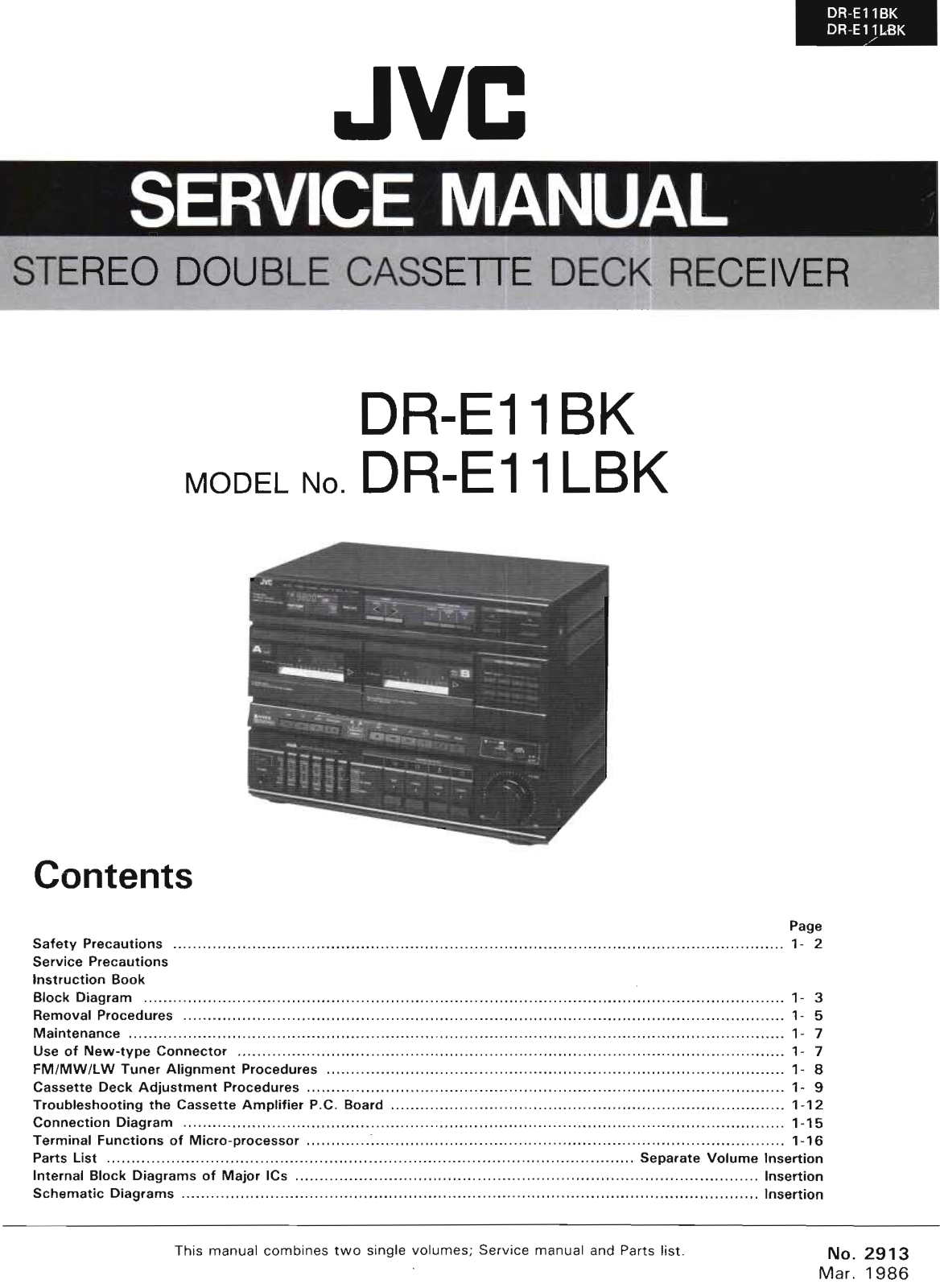 Jvc DR-E11-LBK, DR-E11-BK Service Manual