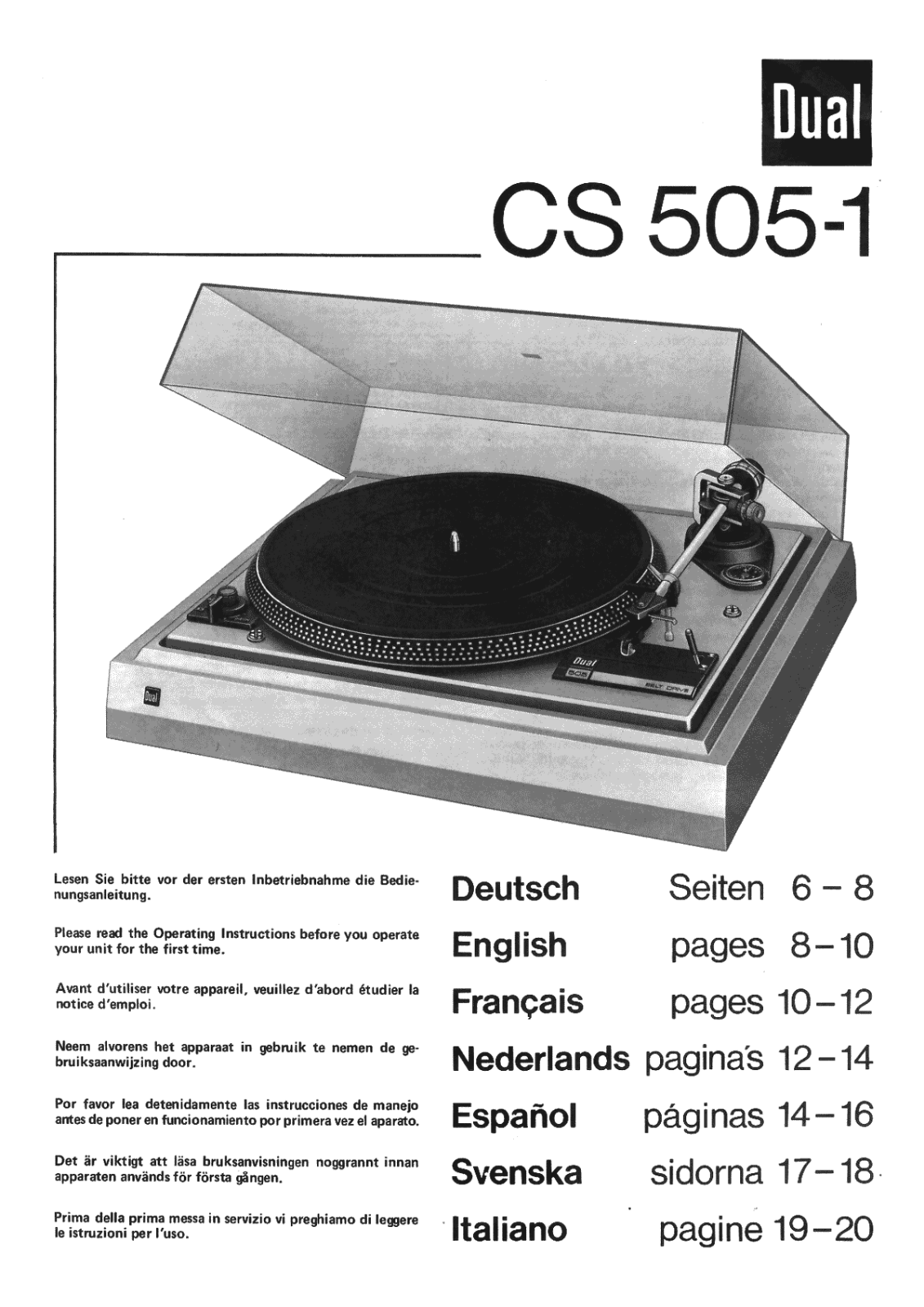 Dual CS-5051 Owners manual