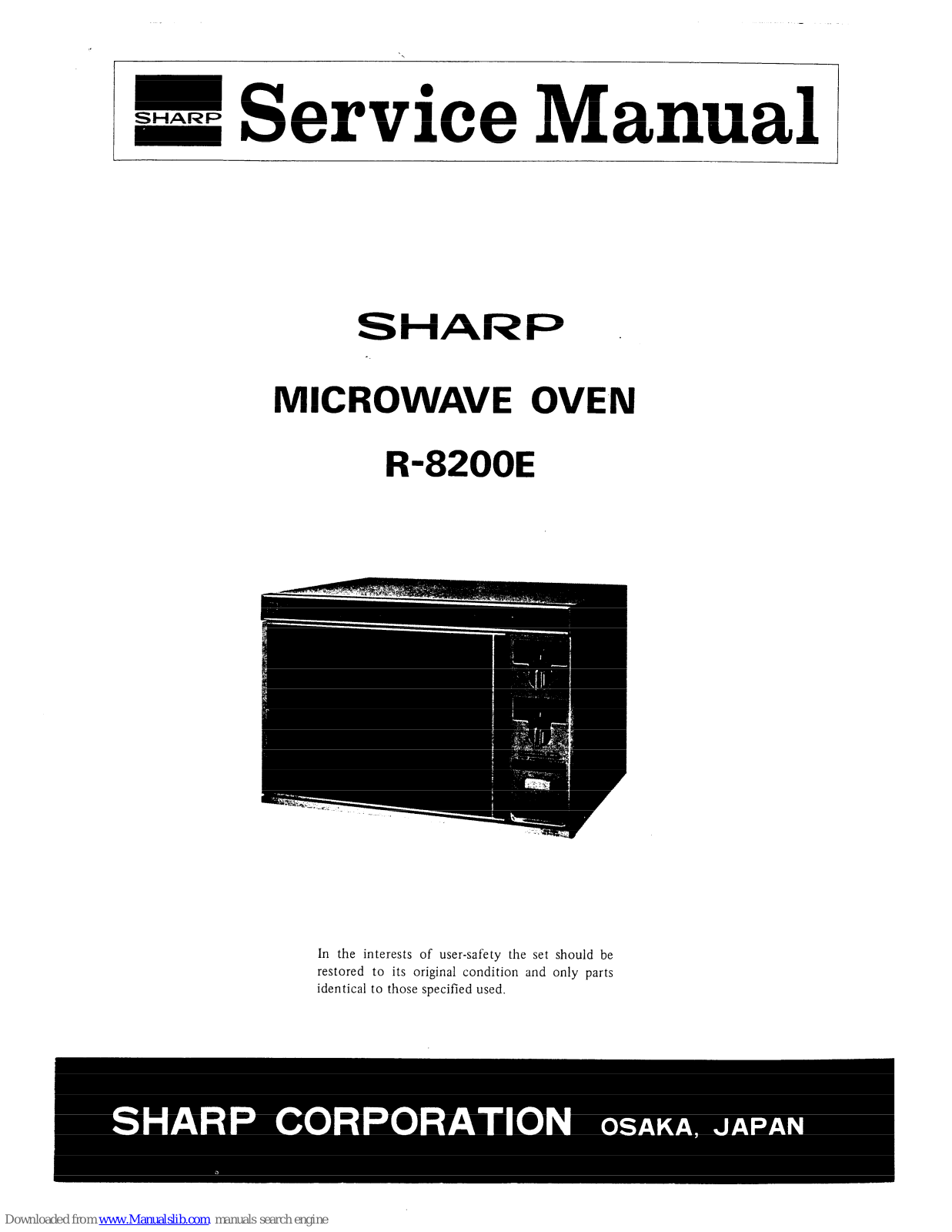 Sharp R-8200E Service Manual - ManualMachine.com