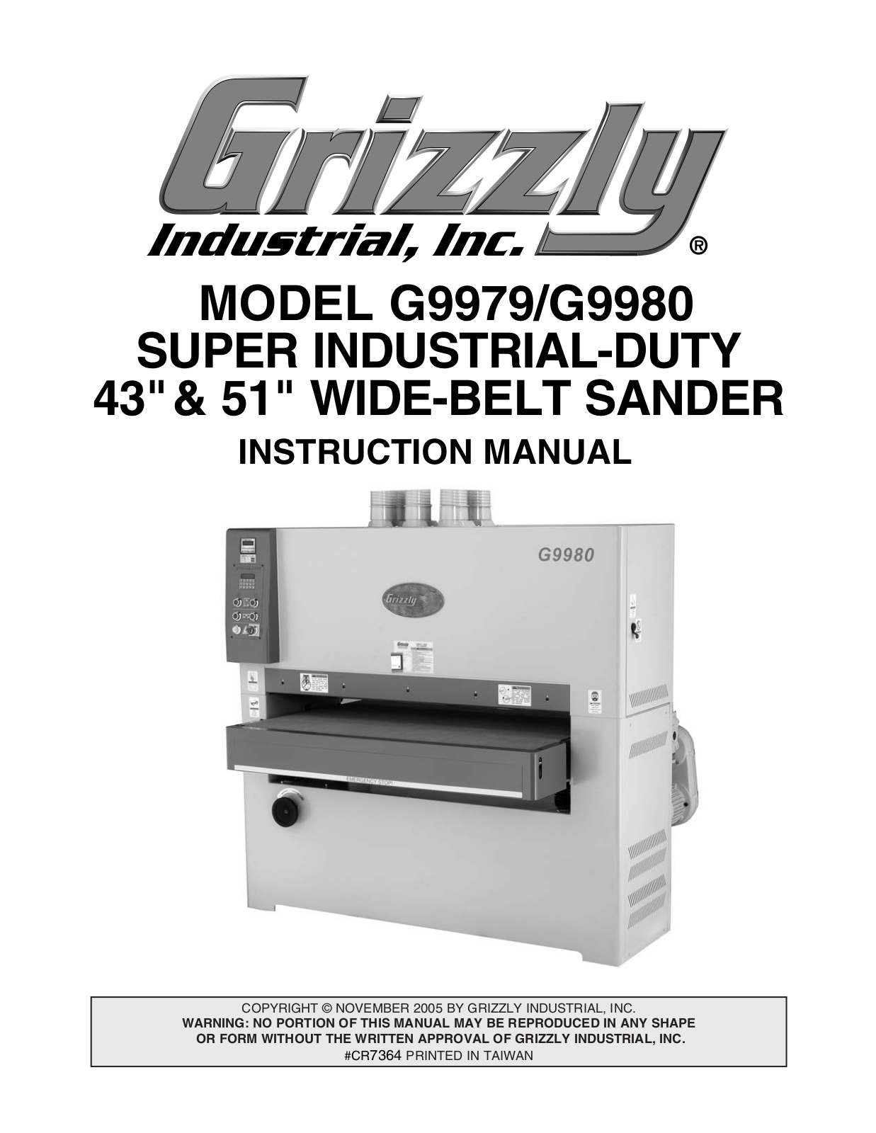 Grizzly G9979, G9980 User Manual