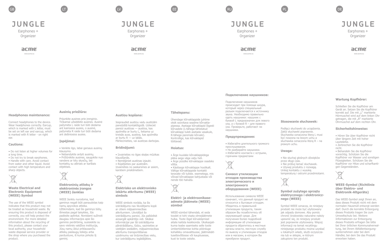 Acme JUNGLE User Manual