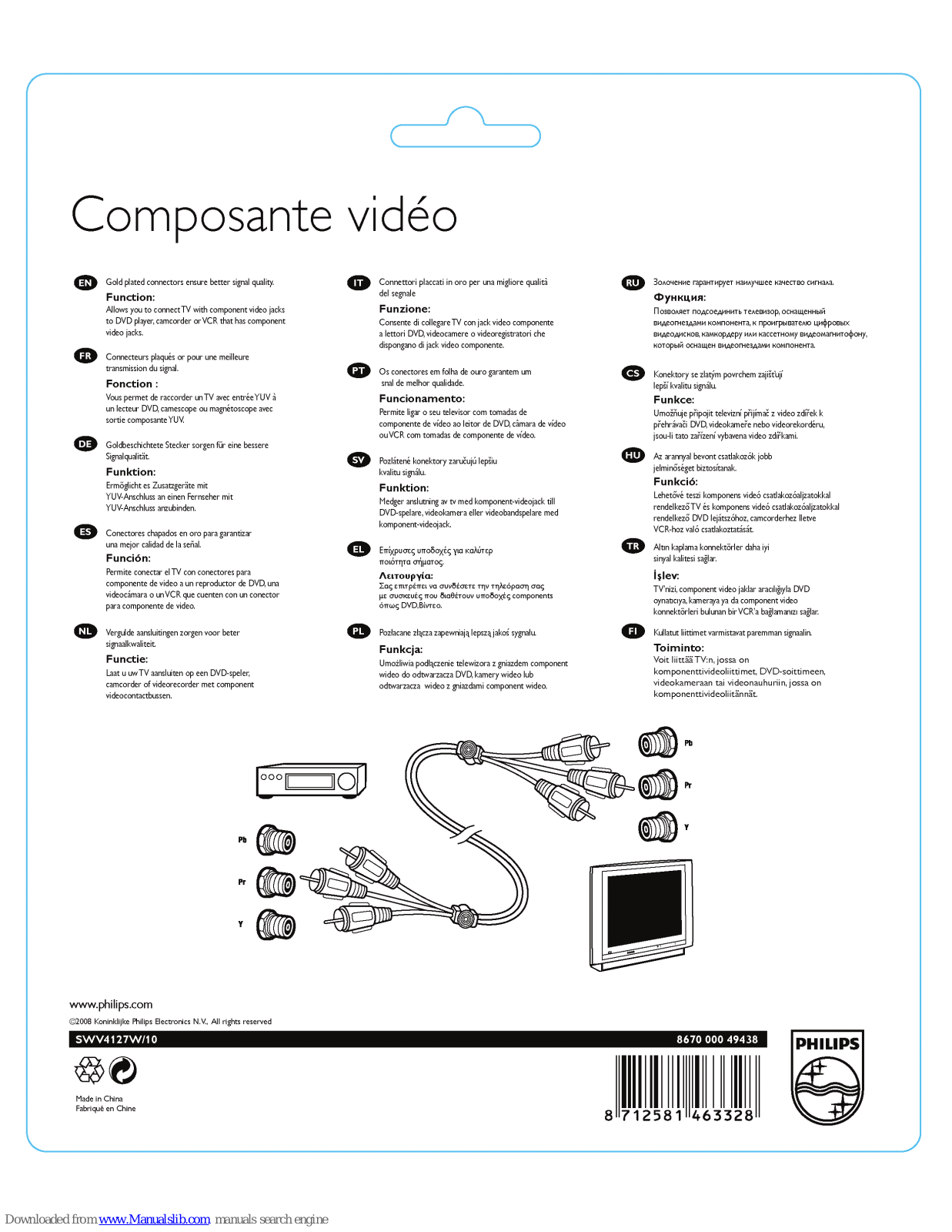 Philips SWV4127W/10 Quick Manual