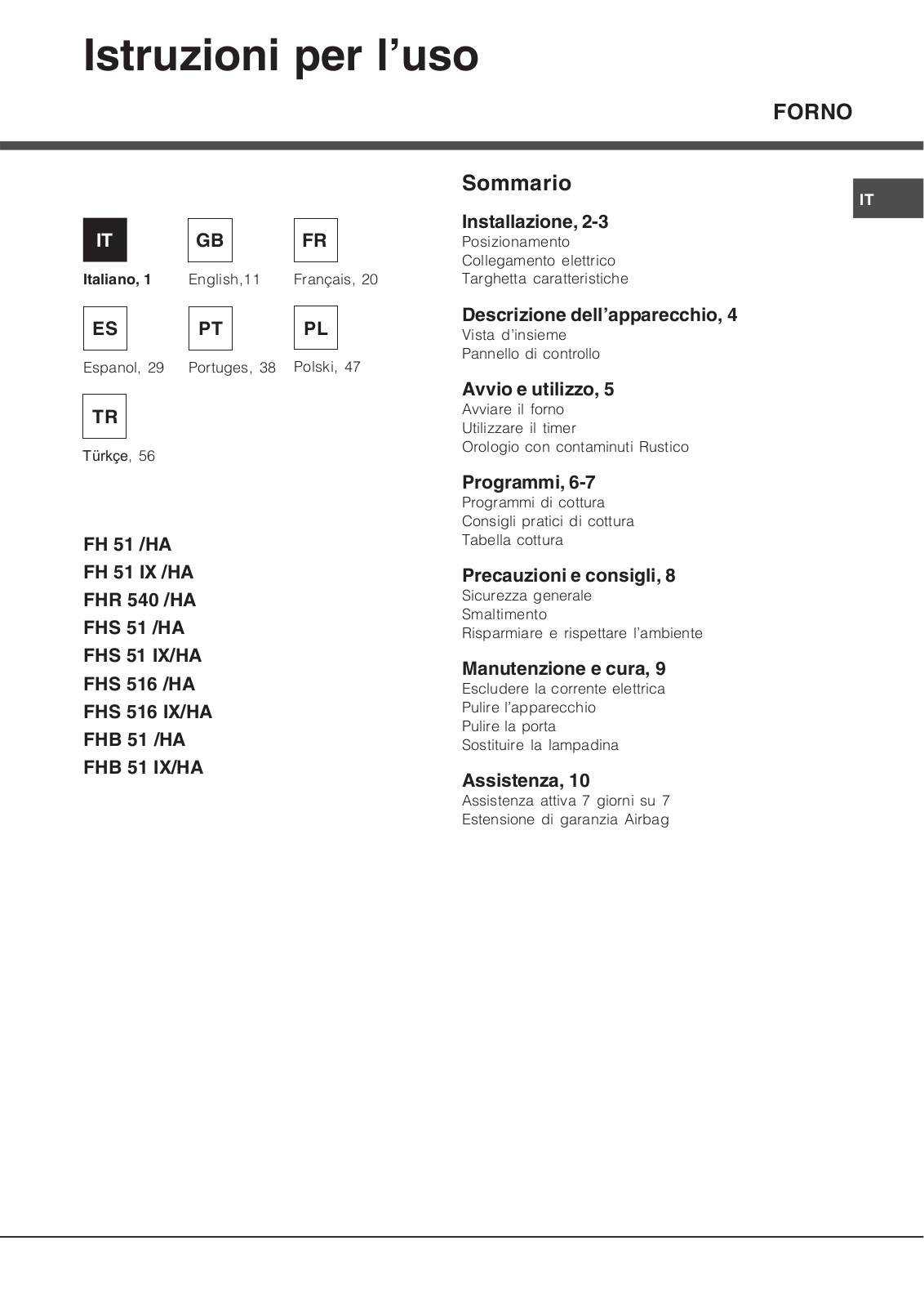 Hotpoint Ariston FHR540AN-HA User Manual