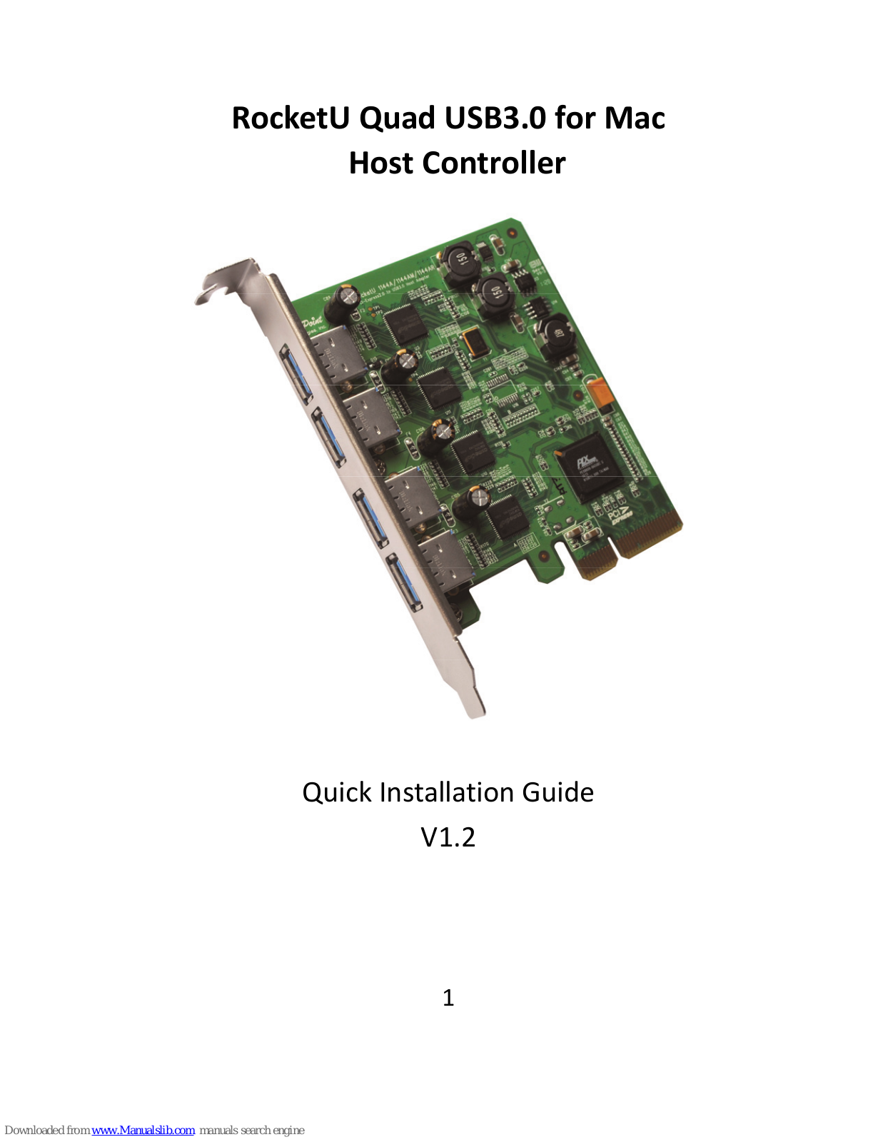 HighPoint RocketU Quad USB3.0 for Mac Quick Installation Manual - ManualMachine.com