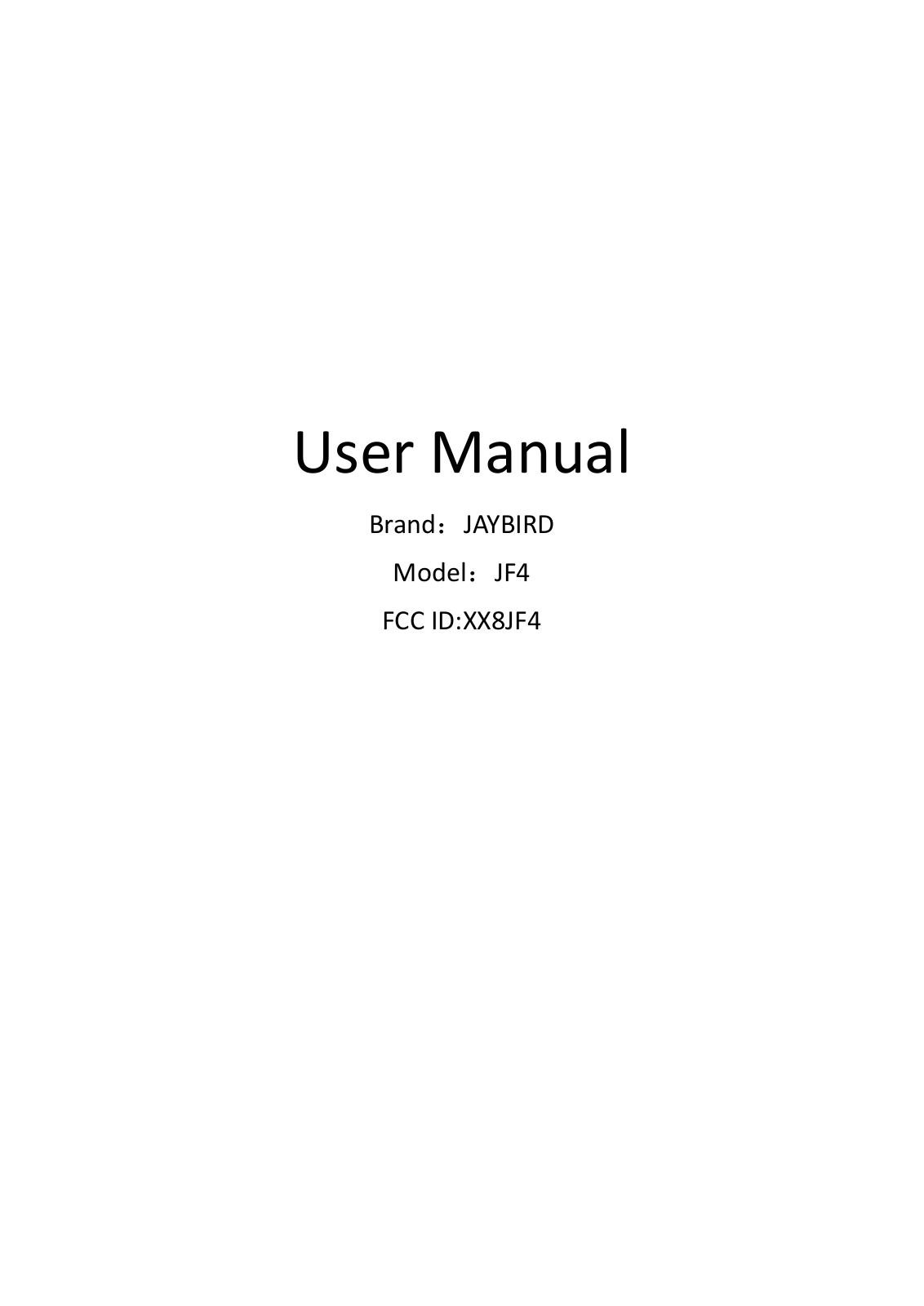 JayBird JF4 User Manual